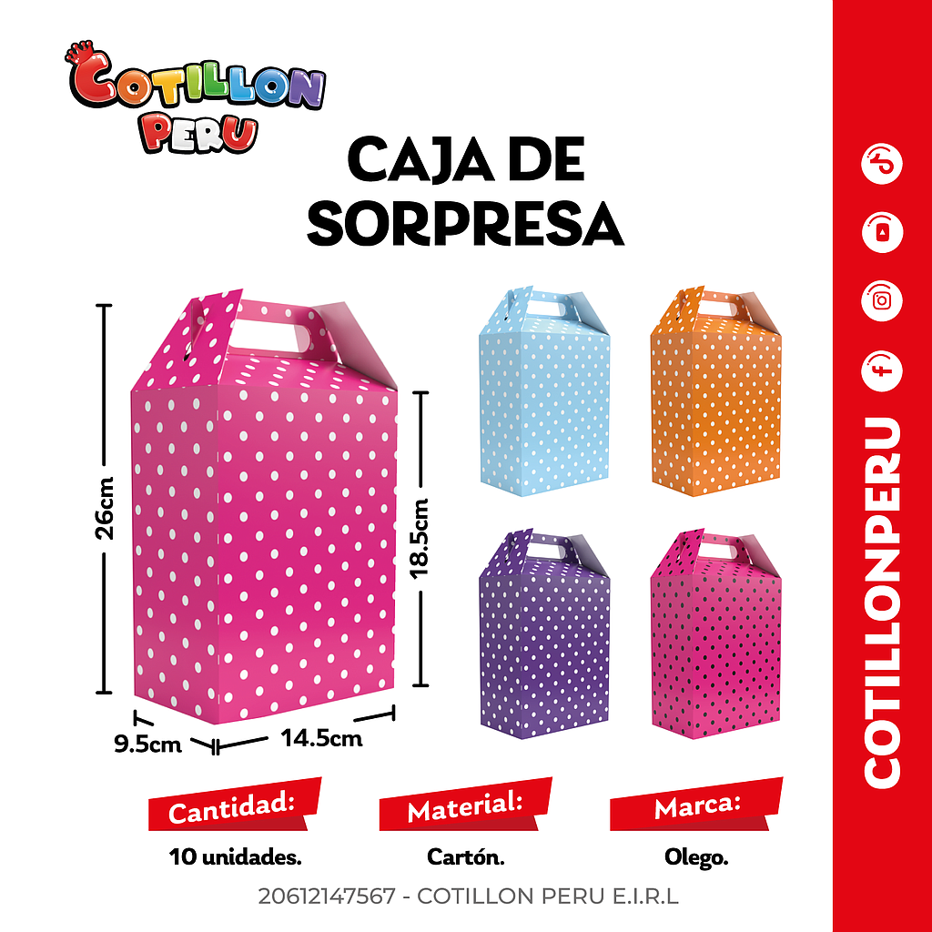 Caja Para Sorpresa  x 10 Und