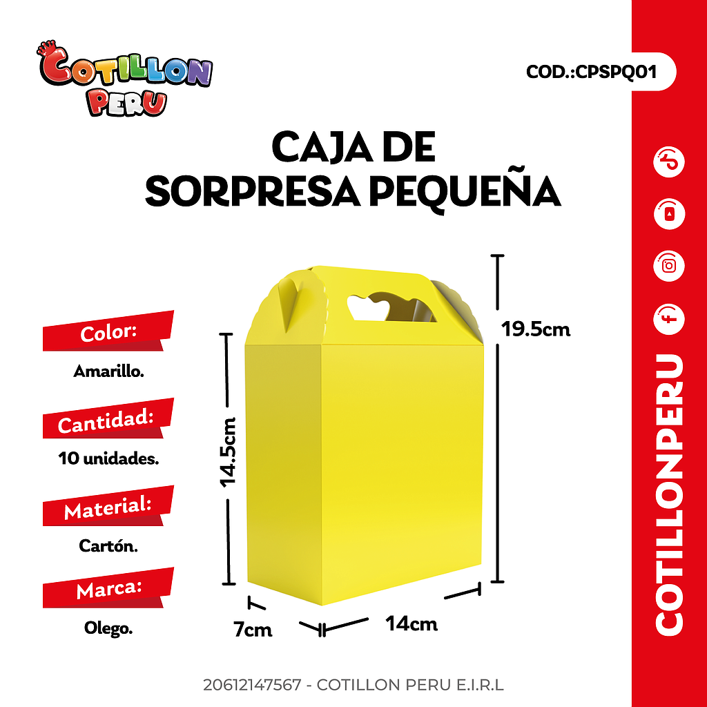 Caja Para Sorpresas Pq. x 10 Und