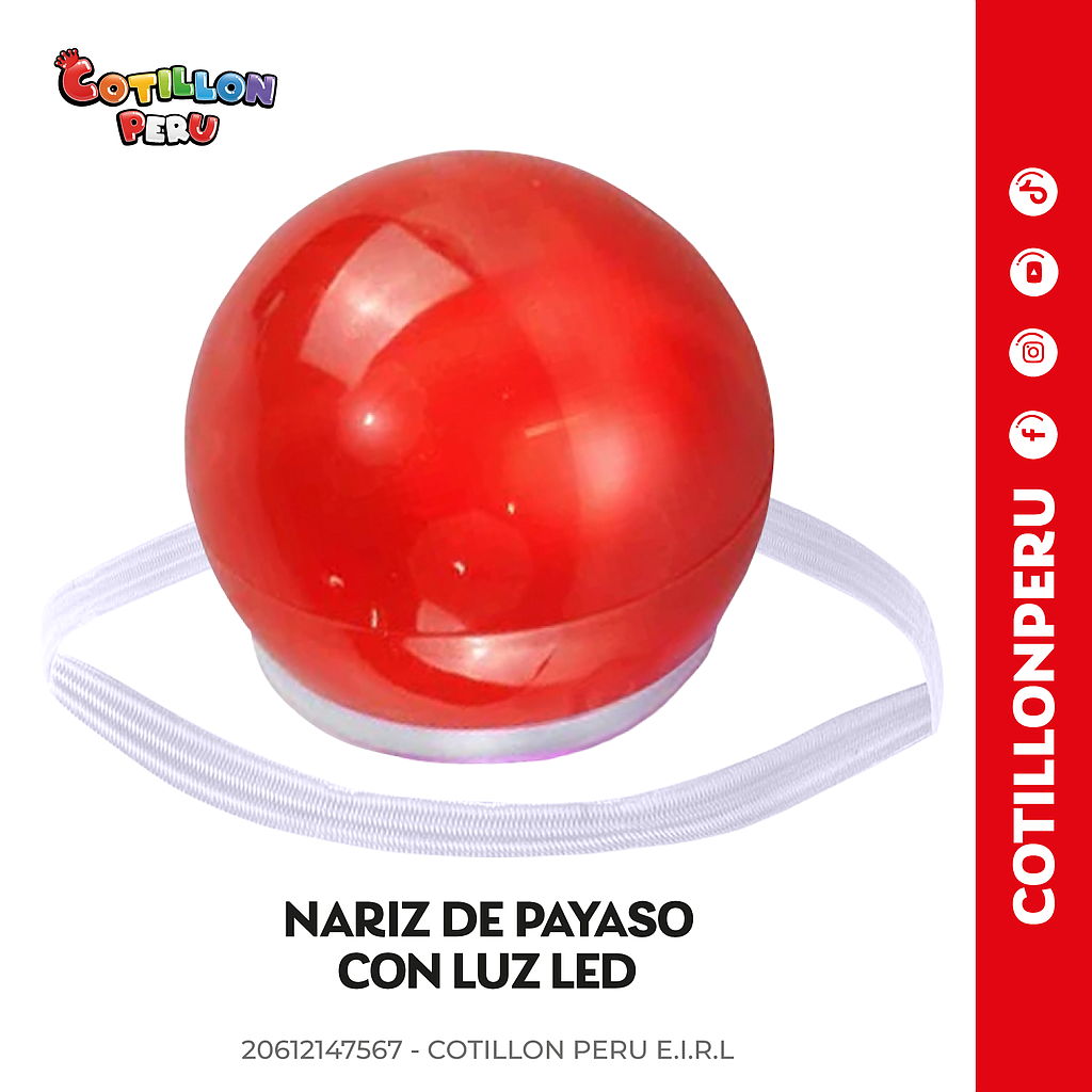 Nariz De Payaso Con Luz x 1 Und 