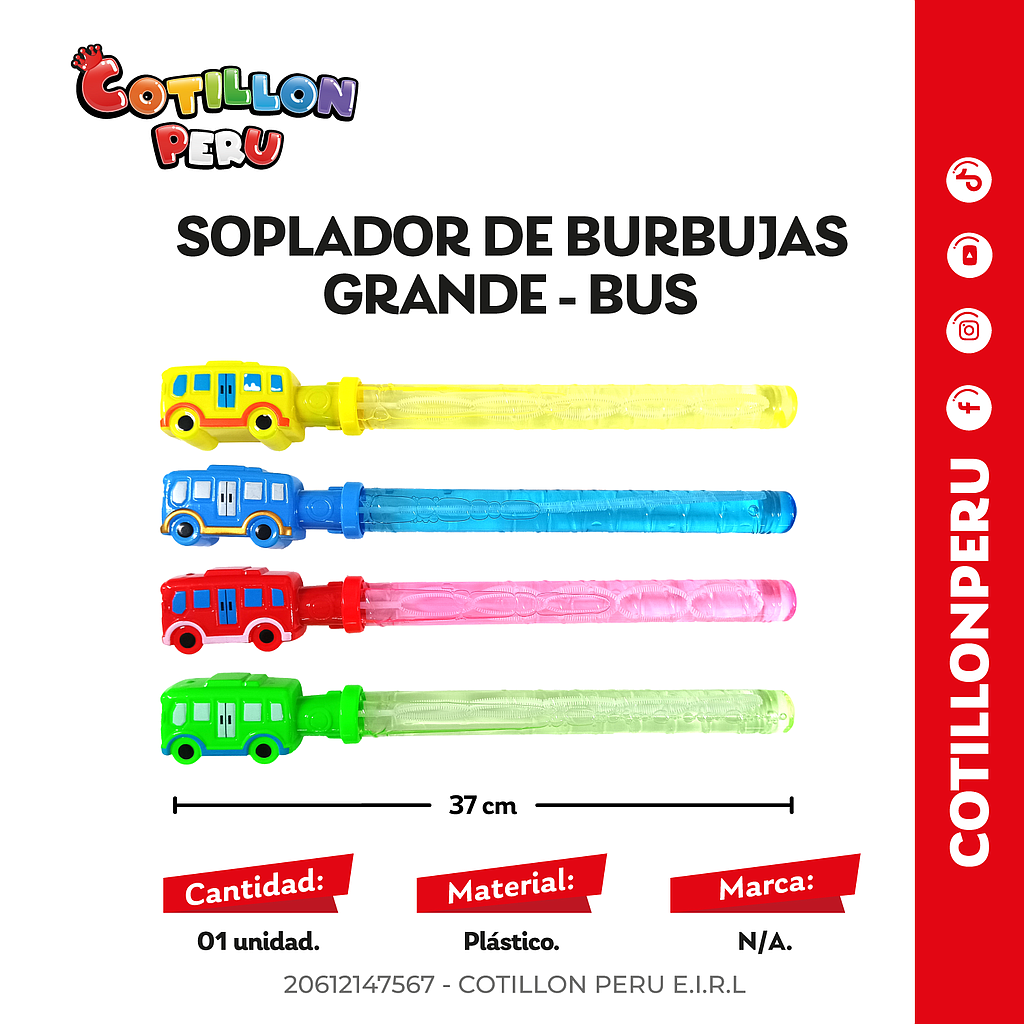 Soplador de Burbujas Grande  x 1 Und