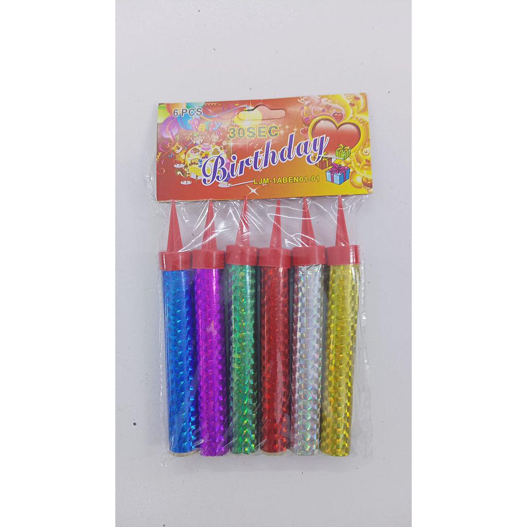 Vela Volcan 10cm x 6 Und  