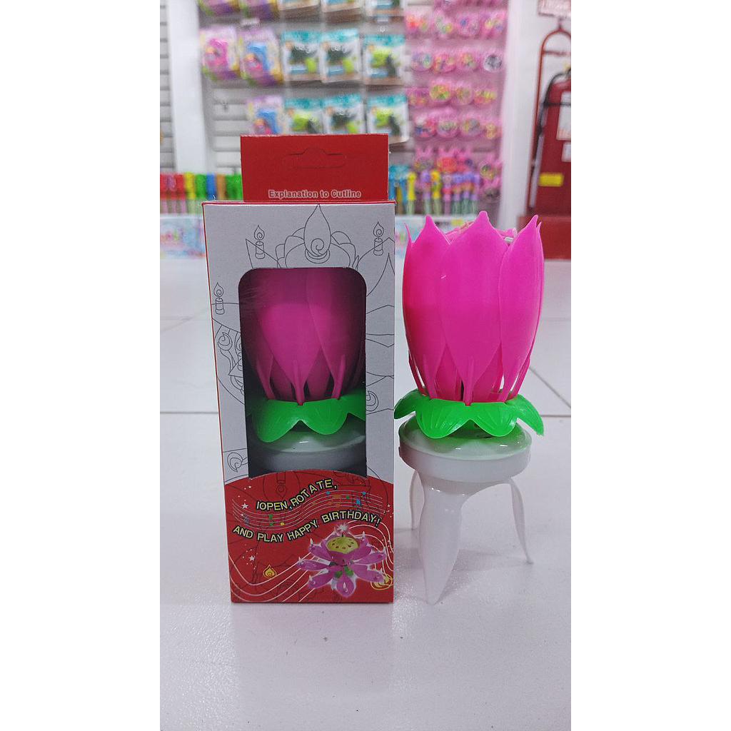 Vela Flor Musical Giratoria Gr x 1 Und