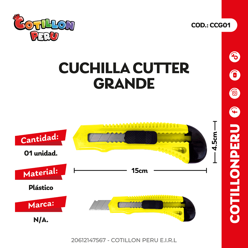 Cuchilla - Cutter Grande X 1 Und