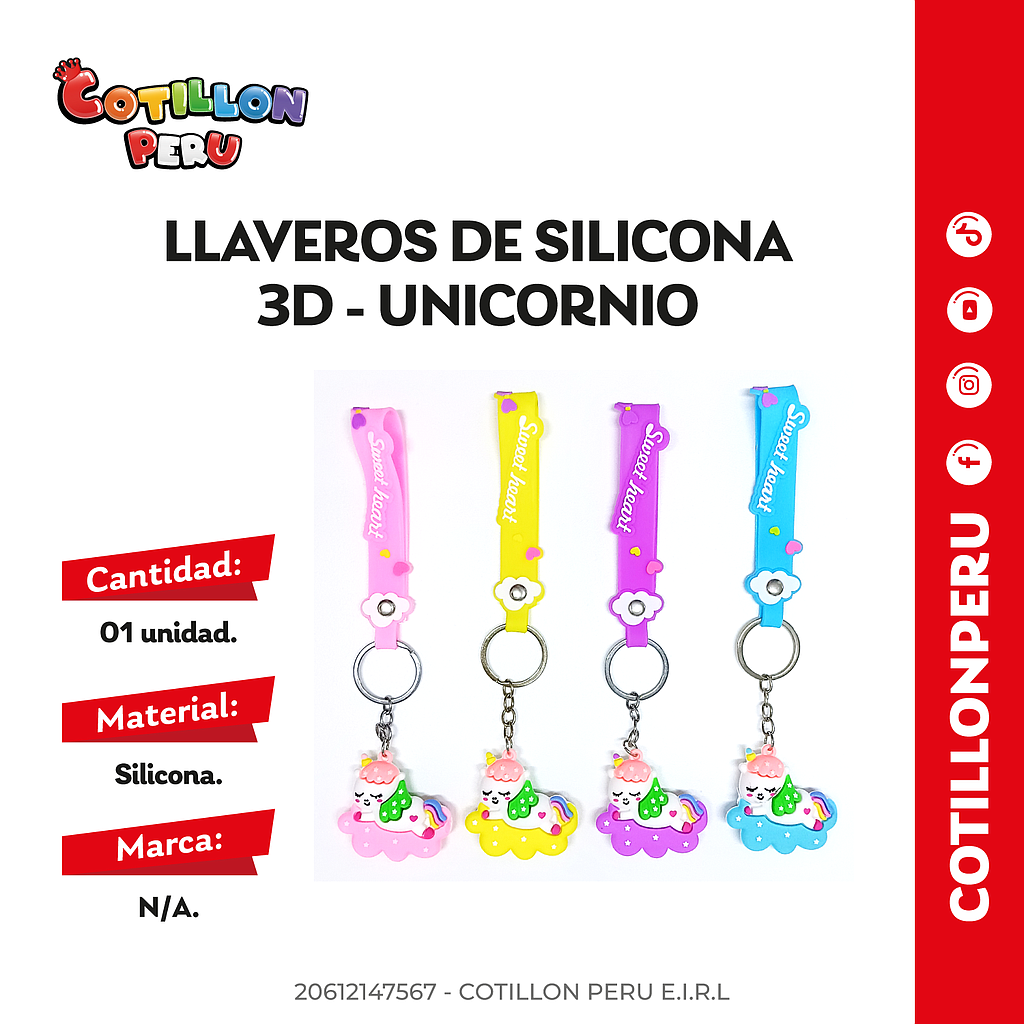 Llaveros De Silicona 3D x 1 Und   